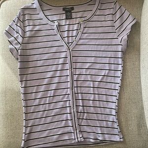 Purple/Black stripped short sleeve top